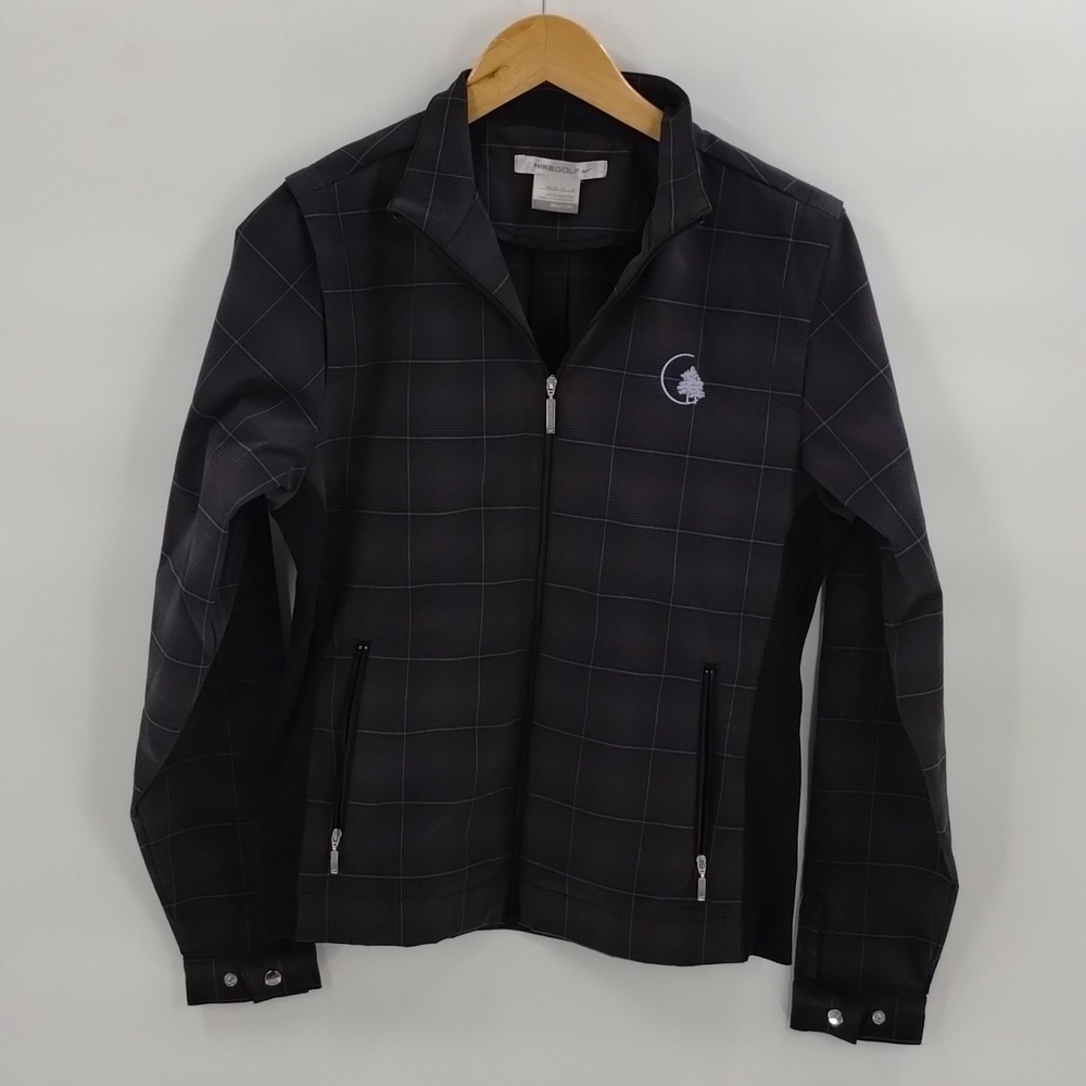 LAST DAY 5/14 Nike Golf dark gray pin plaid fitted zip up jacket size med